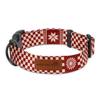 Obroża "Cozy Plaid" - czarne okucia