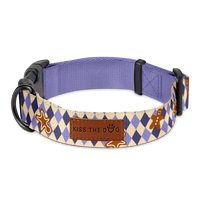 Obroża "Gingerbread Grid" - czarne okucia