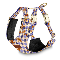 Szelki bezuciskowe "Gingerbread Grid" - złote okucia