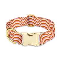 Obroża dla psa Kremowa i elegancka Retro Waves - Kiss the