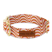 Obroża dla psa Kremowa i elegancka Retro Waves - Kiss the