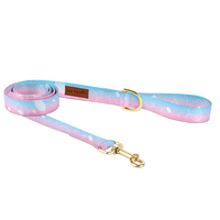 Smycz dla psa Różowa Cotton Candy - Złote Elementy - Kiss