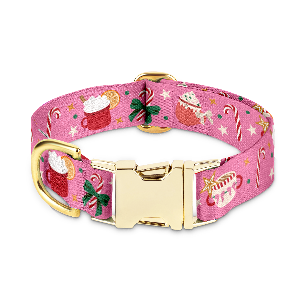 Obroża "Holiday Candy" - złote okucia