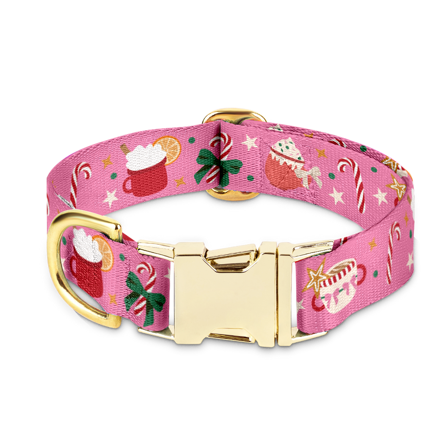 Obroża "Holiday Candy" - złote okucia