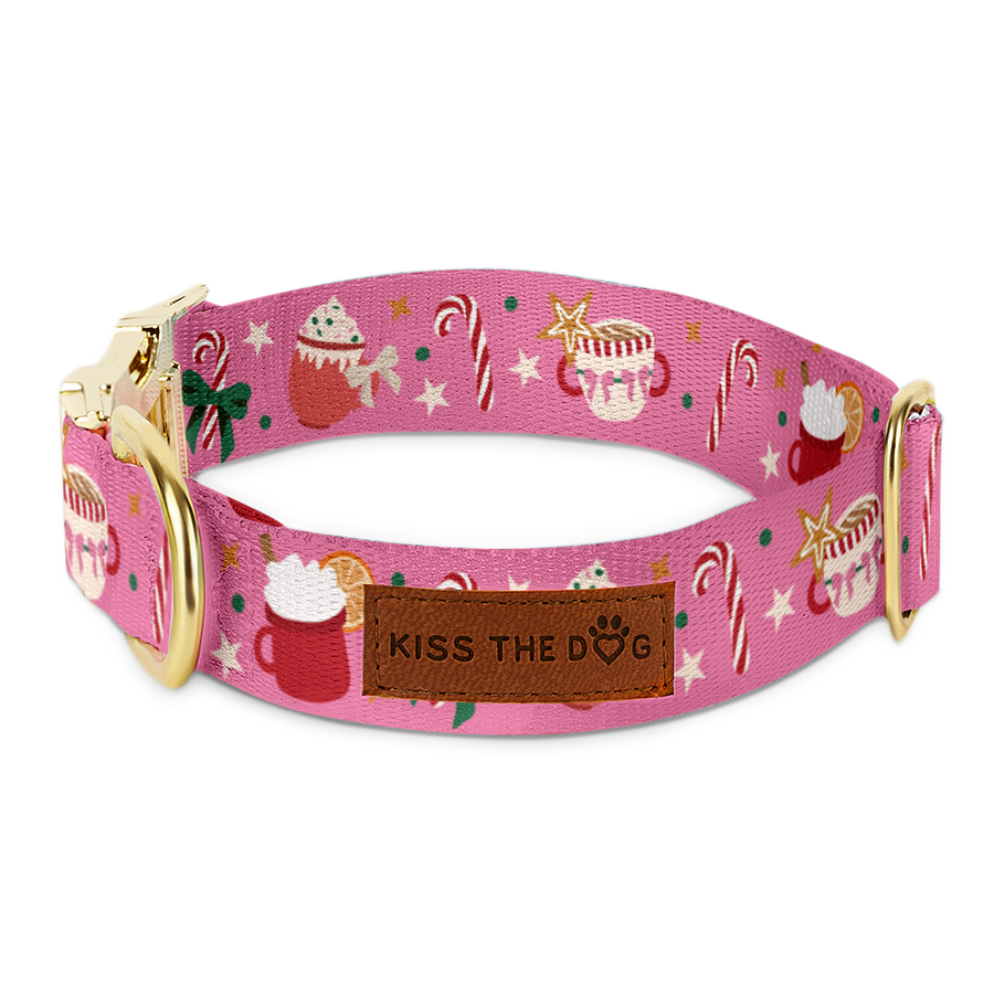 Obroża "Holiday Candy" - złote okucia