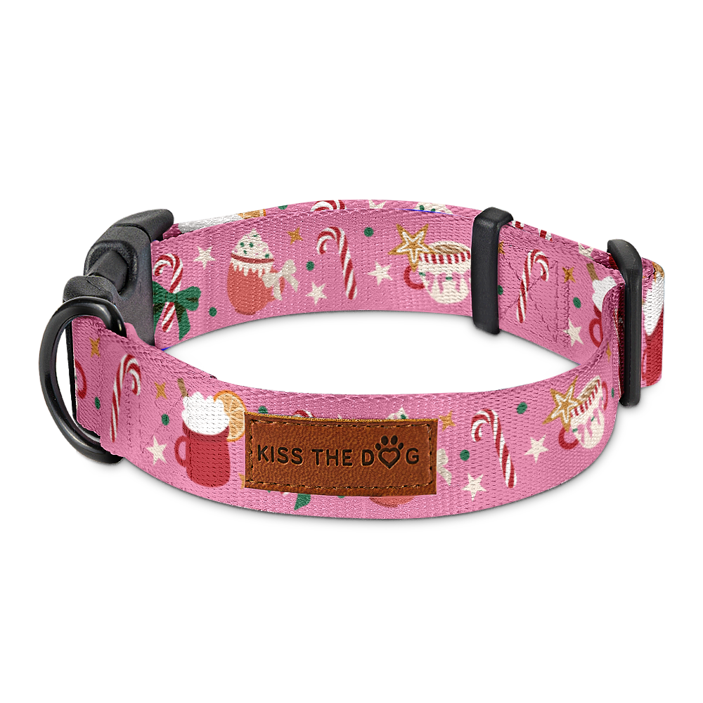 Obroża "Holiday Candy" - czarne okucia