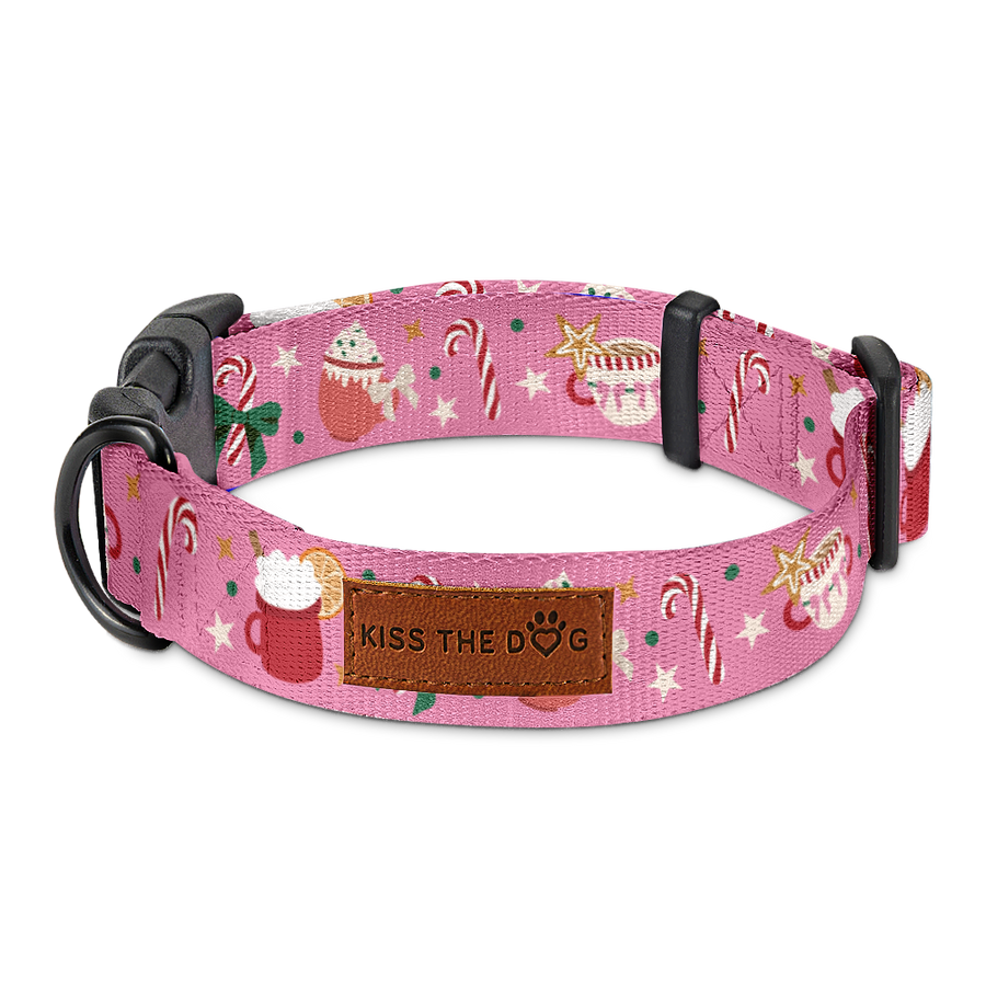 Obroża "Holiday Candy" - czarne okucia