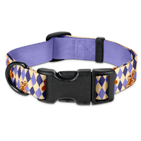 Obroża "Gingerbread Grid" - czarne okucia