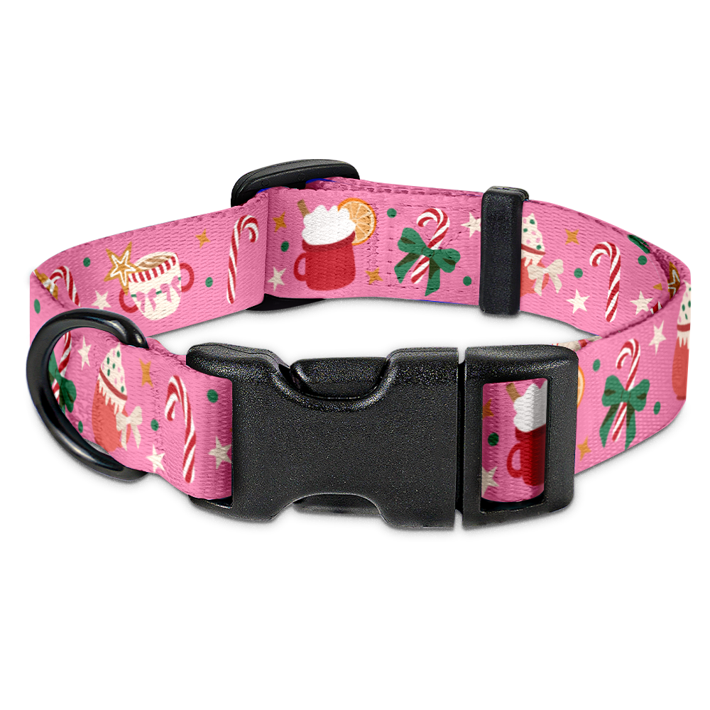 Obroża "Holiday Candy" - czarne okucia