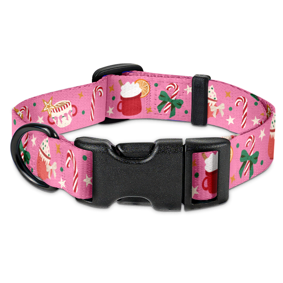 Obroża "Holiday Candy" - czarne okucia