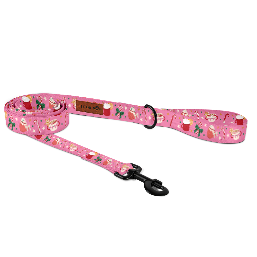 Smycz miejska "Holiday Candy" - czarne okucia