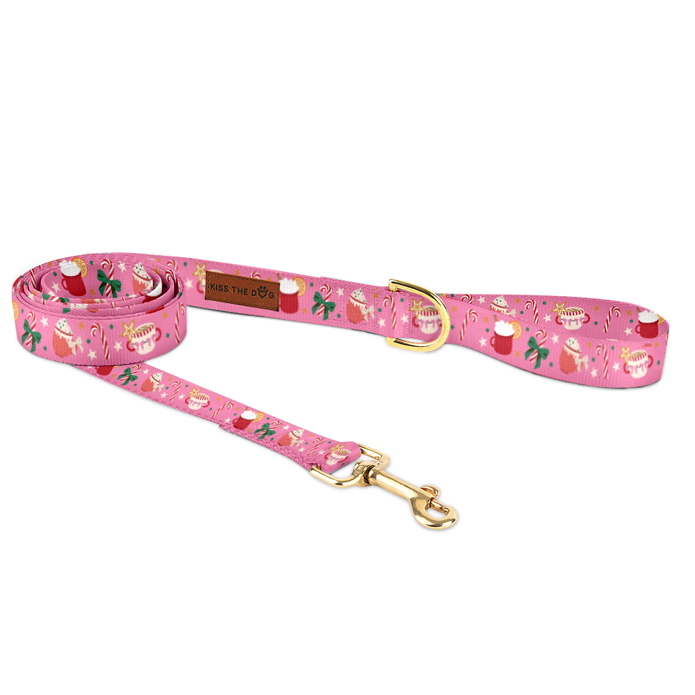 Smycz miejska "Holiday Candy" - złote okucia