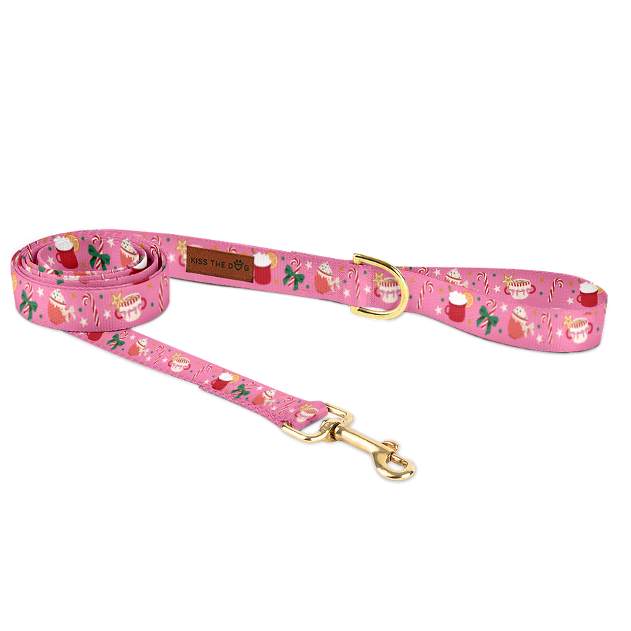 Smycz miejska "Holiday Candy" - złote okucia