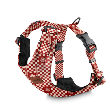 Szelki bezuciskowe "Cozy Plaid" - czarne okucia