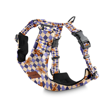 Szelki bezuciskowe "Gingerbread Grid" - czarne okucia