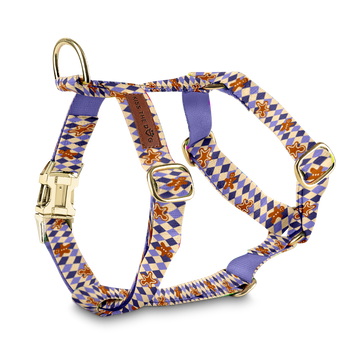 Szelki guard "Gingerbread Grid" - złote okucia