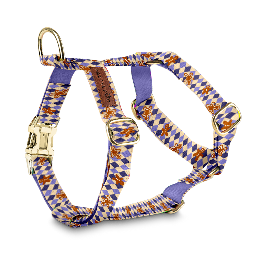 Szelki guard "Gingerbread Grid" - złote okucia